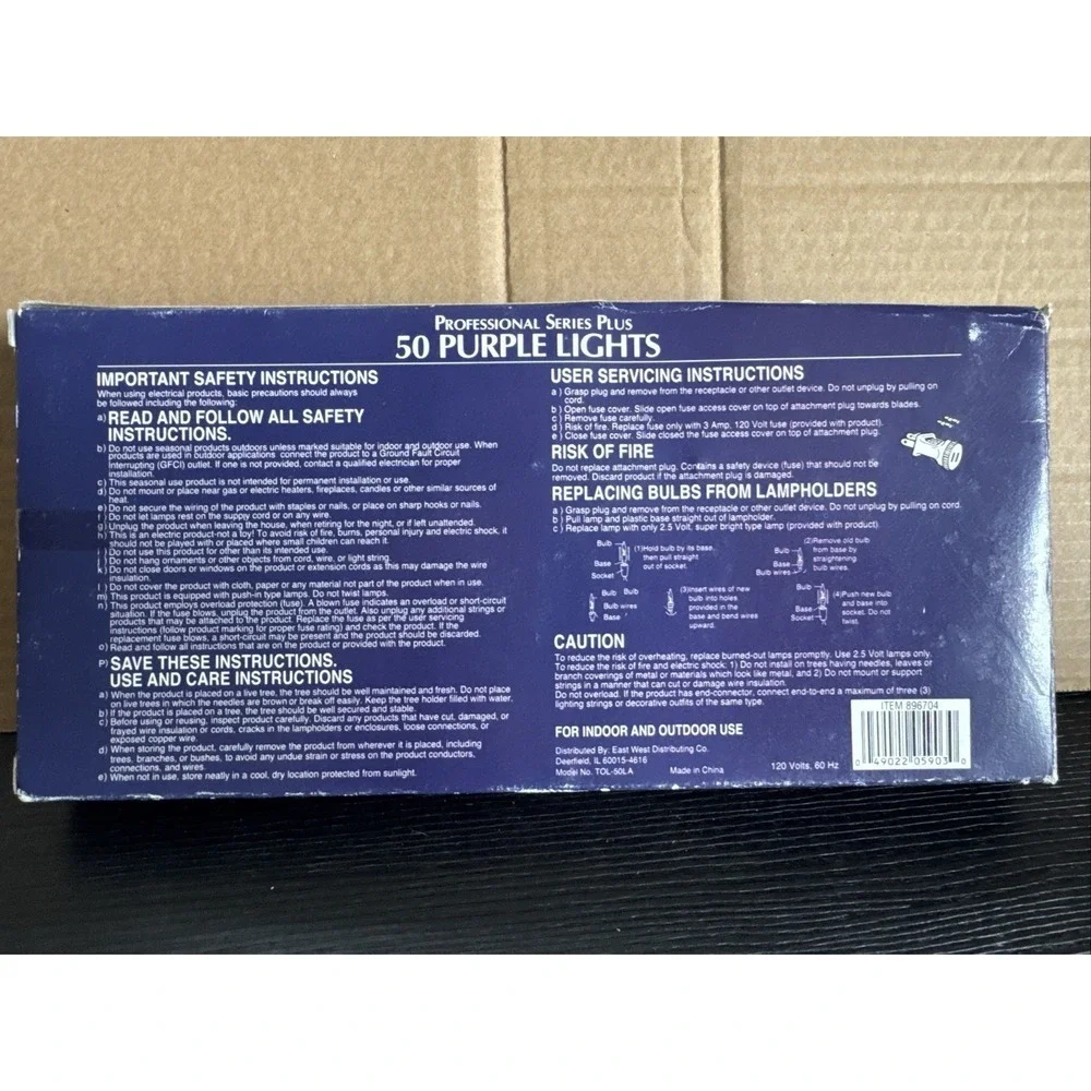 Vintage Suberbrite Purple Halloween Lights - 50 Light Set Indoor & Outdoor NOS